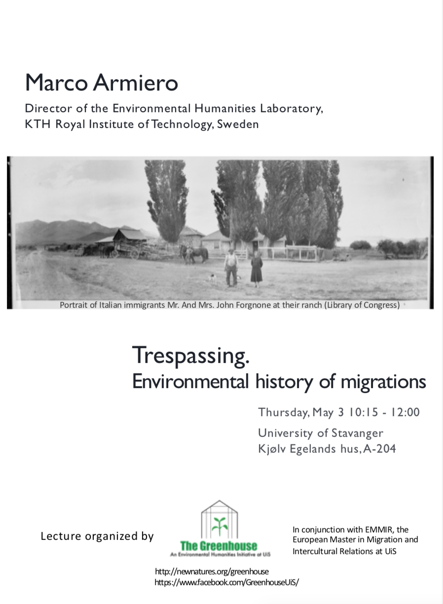 Marco Armiero: Trespassing. Environmental history of migrations